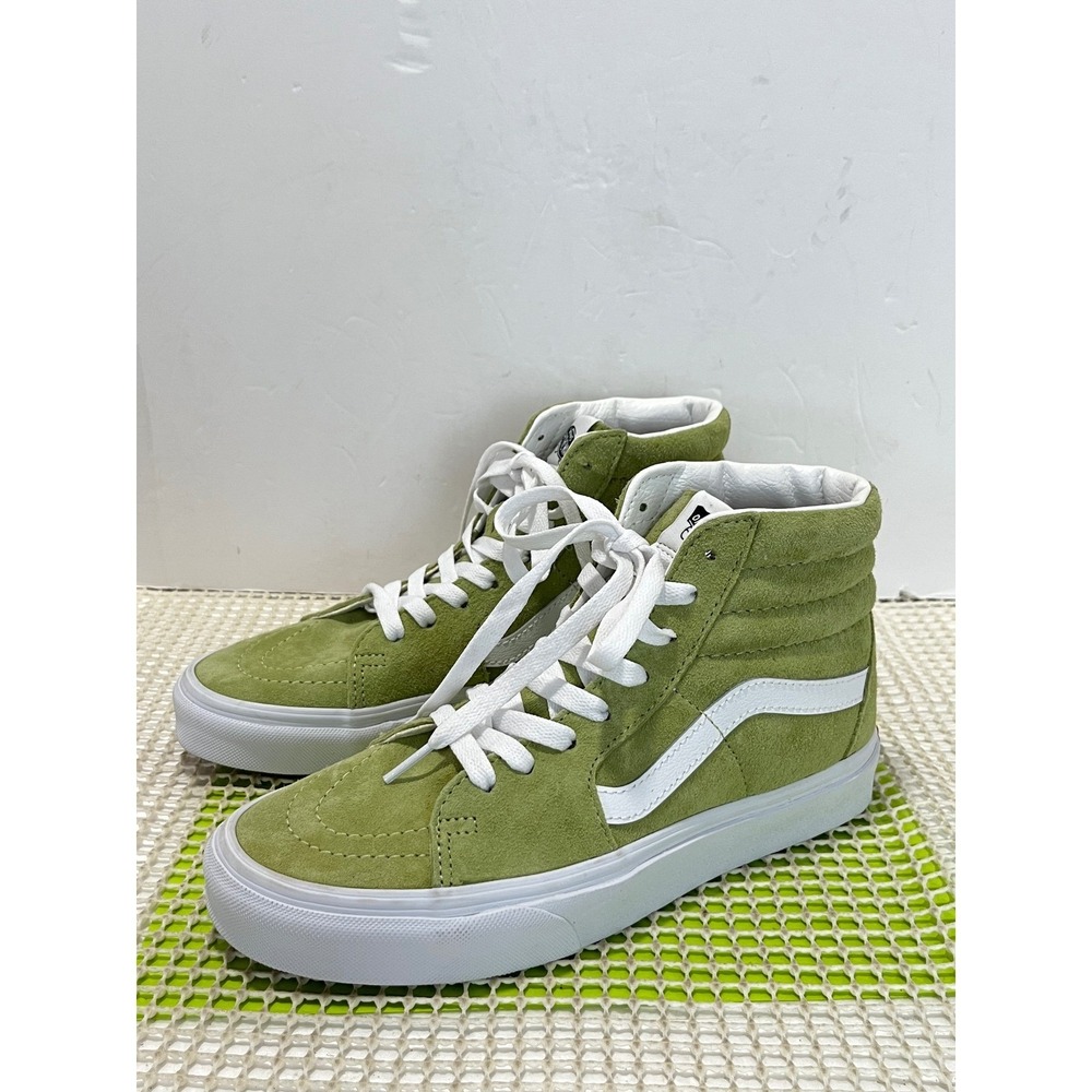 Vans Sk8-Hi Light Green Suede Water Repellent Sneakers M's 6 W's 7.5 NWOT no bx